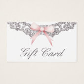 ヴィンテージシルバーフレームピンクボウギフトカード (正面)