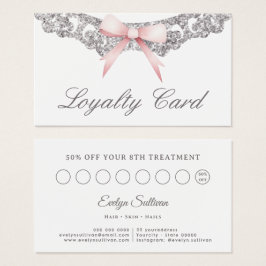ヴィンテージシルバーフレームピンクボウロイヤリティカード