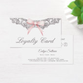 ヴィンテージシルバーフレームピンクボウロイヤリティカード (デスク)