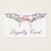 ヴィンテージシルバーフレームピンクボウロイヤリティカード (正面)