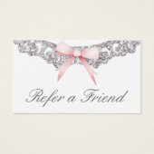 ヴィンテージシルバーフレームピンクボウ紹介カード (正面)