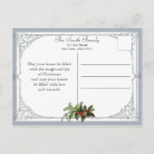 ヴィンテージシルバーベルズアンドホリー シーズンポストカード (裏面)