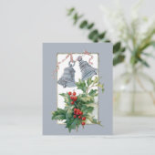 ヴィンテージシルバーベルズアンドホリー シーズンポストカード (スタンド正面)