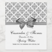 ヴィンテージシルバーホットダマスクグレーHワインボトルラベル ワインラベル (シングルラベル)