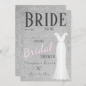 ヴィンテージシルバーマガジンカバーブライダルシャワー 招待状 (正面/裏面)