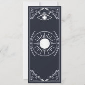 ヴィンテージシルバー神秘的なタロットカード日付を保存 招待状 (裏面)