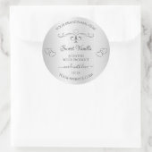 ヴィンテージシルバー製品ラベル華美デコールハート ラウンドシール (バッグ)