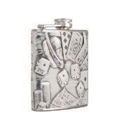 ヴィンテージシルバー賭博ポーカーカードサイコロラスベガス フラスク (右)