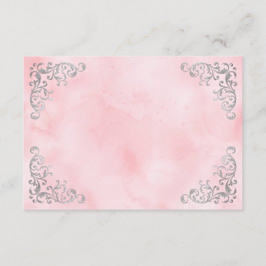 ヴィンテージシルバー赤面ピンクウォーターカラー詳細 エンクロージャーカード (裏面)