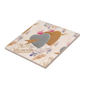 ヴィンテージシルバー&金ゴールドハートバレンタインポストカード タイル (側面)