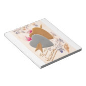 ヴィンテージシルバー&金ゴールドハートバレンタインポストカード ノートパッド (アングル)