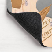 ヴィンテージシルバー&金ゴールドハートバレンタインポストカード マウスパッド (コーナー)