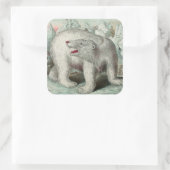 ヴィンテージシロクマ氷山の冬のイラストレーション スクエアシール (バッグ)