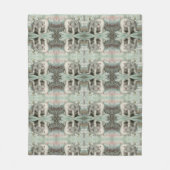 ヴィンテージシロクマ氷山の冬のイラストレーション フリースブランケット (正面)