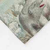 ヴィンテージシロクマ氷山の冬のイラストレーション フリースブランケット (角)