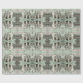 ヴィンテージシロクマ氷山の冬のイラストレーション ラッピングペーパー (フラット)