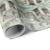 ヴィンテージシロクマ氷山の冬のイラストレーション ラッピングペーパー (ロールコーナー)