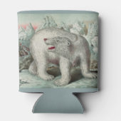 ヴィンテージシロクマ氷山の冬のイラストレーション 缶クーラー (裏面)