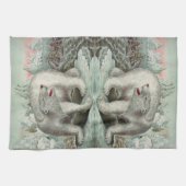 ヴィンテージシロクマ氷山の冬イラストレーション キッチンタオル (横)