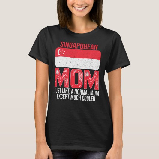 ヴィンテージシンガポールの母シンガポール国旗 Tシャツ (正面)