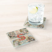 ヴィンテージシンガー裁縫マシンAd ガラスコースター (アングル)