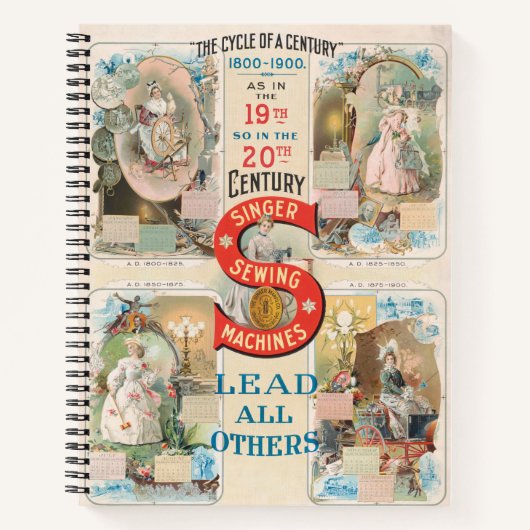 ヴィンテージシンガー裁縫マシンAd ノートブック (正面)