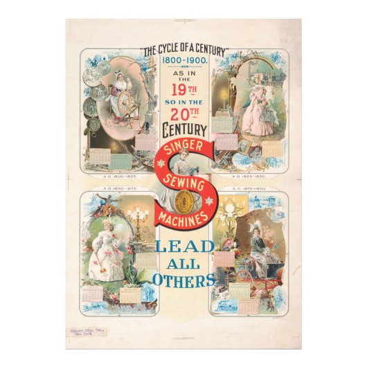 ヴィンテージシンガー裁縫マシンAd フォトプリント (正面)