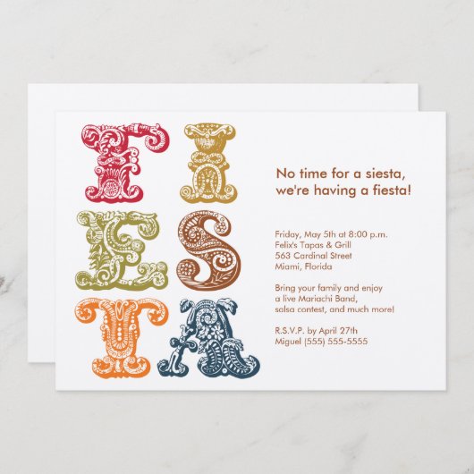 ヴィンテージシンコデマヨフェスタ招待状 招待状 (正面/裏面)