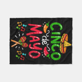 ヴィンテージシンコデマヨメキシコ フリースブランケット (正面(横))