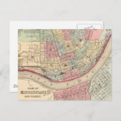 ヴィンテージシンシナチの地図(1780) ポストカード (正面/裏面)