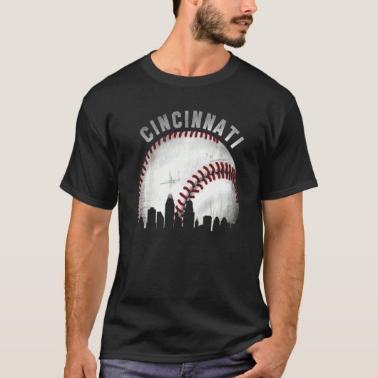 ヴィンテージシンシナティスカイラインシティ野球 Tシャツ (正面)