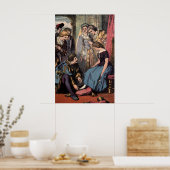 ヴィンテージシンデレラのガラスのスリッパ ポスター (キッチン)