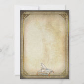 ヴィンテージシンデレラの馬車とガラスの靴のウェディング 招待状 (裏面)