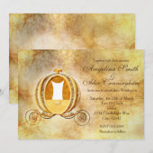 ヴィンテージシンデレラの馬車プリンセス招待状 招待状 (正面/裏面)