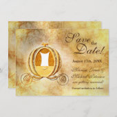 ヴィンテージシンデレラの馬車 セーブ・ザ・デートカード 招待状 (正面/裏面)