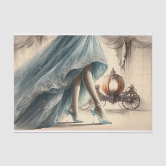 ヴィンテージシンデレラガウン&グラススリッパデクページ 薄葉紙 (正面)