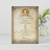 ヴィンテージシンデレラキャリッジ&スリッパスウィート16 招待状 (スタンド正面)