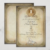 ヴィンテージシンデレラキャリッジ&スリッパスウィート16 招待状 (正面/裏面)