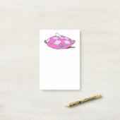 ヴィンテージシンデレラスリッパーオンピンクピロークリッティ ポストイット (デスク上)