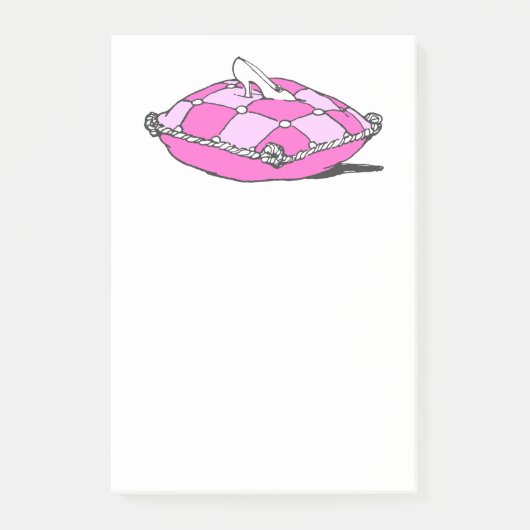 ヴィンテージシンデレラスリッパーオンピンクピロークリッティ ポストイット (正面)