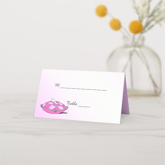 ヴィンテージシンデレラスリッパ折り畳みテーブルカード プレイスカード (正面)