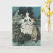 ヴィンテージシンデレラフェアリーゴッドマザーバイエドモンド・ダラック カード (黄色い花)