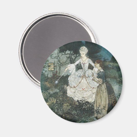 ヴィンテージシンデレラフェアリーゴッドマザーバイエドモンド・ダラック マグネット (正面/裏面)