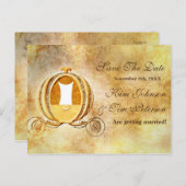 ヴィンテージシンデレラ日付の結婚はがきを保存 案内ポストカード (正面/裏面)