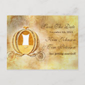 ヴィンテージシンデレラ日付の結婚はがきを保存 案内ポストカード (正面)