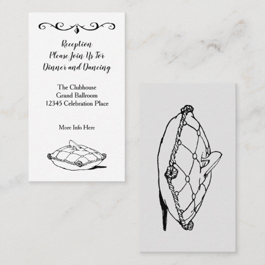 ヴィンテージシンデレラ白黒披露宴カード エンクロージャーカード (正面/裏面)