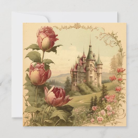 ヴィンテージシンデレラ結婚式招待状 招待状 (裏面)