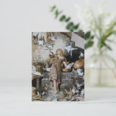 ヴィンテージシンデ食べ物を与えレラの鳥 ポストカード (スタンド正面)