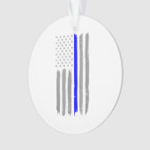 ヴィンテージシンブルーラインシャツ警察サポートUSA Fl オーナメント (正面)