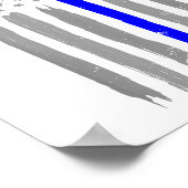 ヴィンテージシンブルーラインシャツ警察サポートUSA Fl ポスター (角)